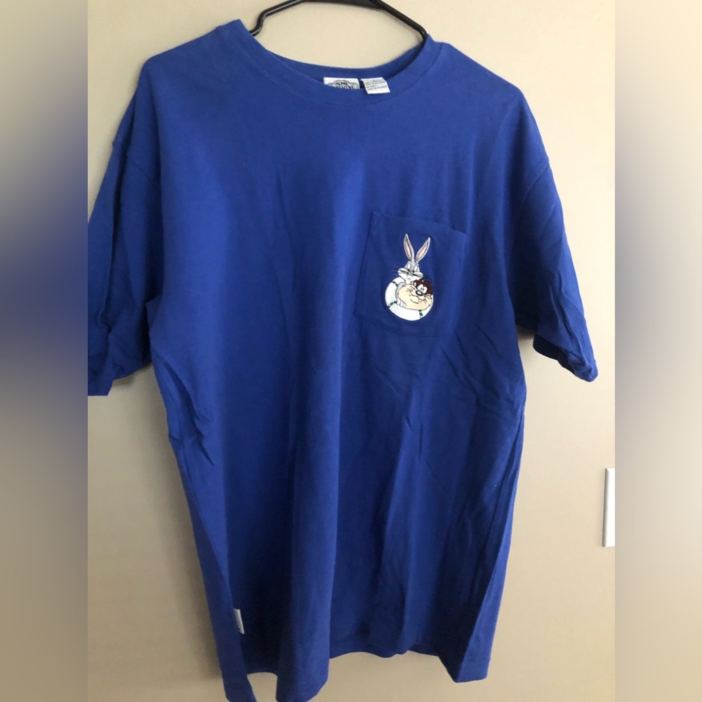 Vintage Acme Clothing BUGS BUNNY & TAZ Blue Tshirt  Size M  Looney Tunes
